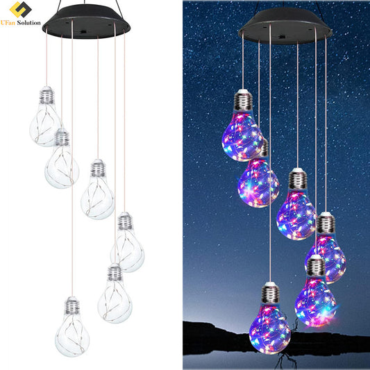 36 Packs Large Solar powered bulb wind chimes with S hooks