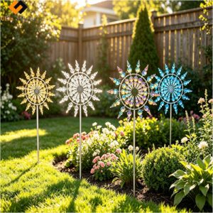 3d Bubble Kinetic Wind Sculpture – Rainbow Bubbles Wind Spinner, Bubble Garden Spinner, Bubble Wind Spinner Art in Gold, Silver, Rainbow, Blue for Lawn Decor