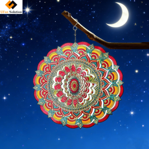12in mandala wind spinners outdoor – stainless steel garden wind spinner with intricate mandala design