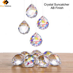 Close up of Crystal Suncatcher AB Finish beads.