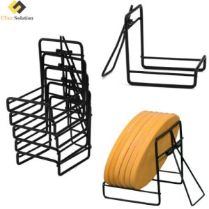 Stackable Black Iron Coaster Display Holder for Various Coasters (ที่ รอง แก้ว), Bulk 300-Pack Metal Coaster Stand Rack