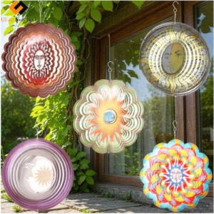 Hanging Celestial Harmony Wind Spinner Metal, Hanging Sun & Moon Wind Spinner assortment of celestial designs
