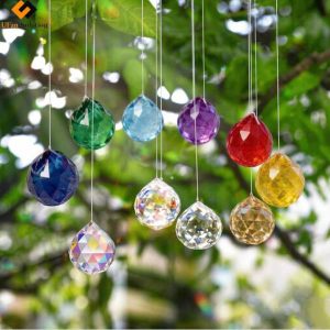 Teardrop Faceted Glass Beads (Colorful Hanging Suncatcher Decor)
