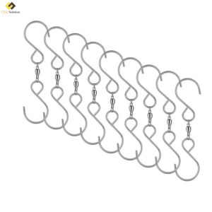 Dual Swivel S Hook - 360° Rotating Stainless Steel Hanging Hookset