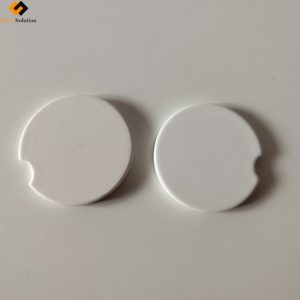 White Ceramic Car Cup Coasters (2.6in) - Plain Design for Neatness