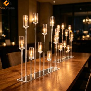 Large Crystal Candelabra Centerpieces 10arm - 15ft/10 - head 135cm Mirror Square Base Crystal Candle Holder for Wedding Table Decor
