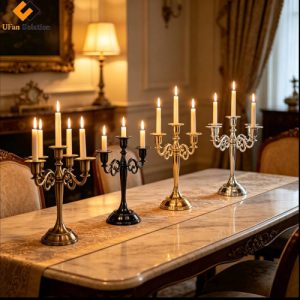 Metal Vintage Candlesticks Candelabra, 3 - Arm & 5 - Arm Vintage Candle Holders for Table Decor